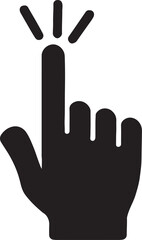 Obraz premium Hand pointer clicking button symbol vector for digital interface, web design, and user interaction.