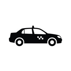Iconic black taxi car silhouette for urban transport and city travel services silhouette