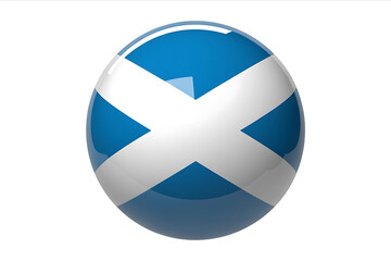 Obraz premium A glossy, spherical object displays a blue and white patterned design, representing a national emblem.