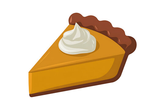A slice of pumpkin pie with whipped cream, a sweet treat, warm and inviting.