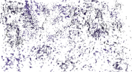 A delicate scattering of purple particles creates a mesmerizing texture, isolated on white background, perfect for adding a touch of ethereal beauty