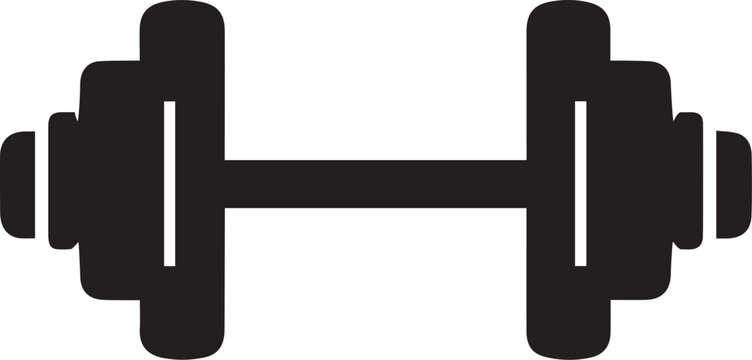 Silhouette Style Dumbbell Logo Design Icon, Minimal Fitness Vector Emblem, Strength Training Symbol for Gym, Workout, Health, Sports, and Personal Branding - Powered by Adobe