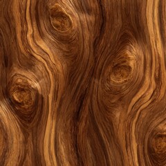 Rich brown wood grain texture featuring distinct circular burl patterns and deep vertical lines offering natural warmth.