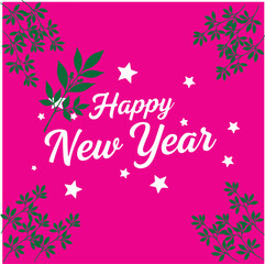 Happy New Year Marijuana Leaves Design