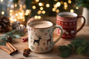 Zimowa kawa w świątecznym klimacie – aromatyczny napój w przytulnym, zimowym otoczeniu