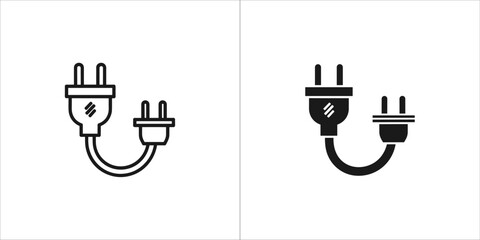 Two electrical plugs connected by a cord