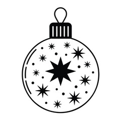 Fototapeta premium Elegant Christmas ornament with star design in black and white for holiday decorations and seasonal greetings with festive spirit and minimalist approach