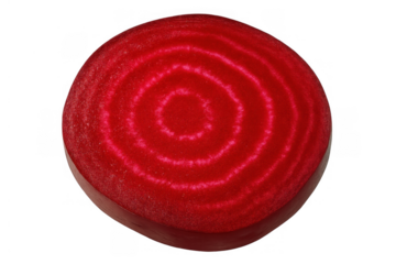Beetroot slice with concentric rings, fresh red vegetable food, healthy eating ingredient on transparent background