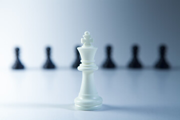 chess game concept, chess pieces on a white background.