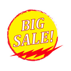 Big Sale Text Round Yellow Shape Design