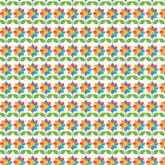 Cheerful Multicolor Abstract Floral Seamless Vector Pattern