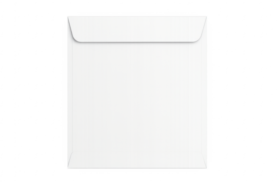 White blank closed envelope on transparent background
