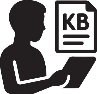 Knowledge base document icon vector for information management, help center, and digital resources.