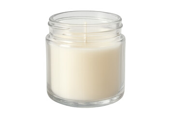 Scented candle in glass jar for aromatherapy