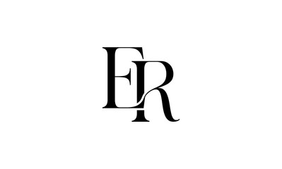 ER initial letters, or ER monogram logo