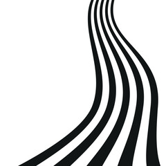 Perspective vector. Black stripes on a white background.
