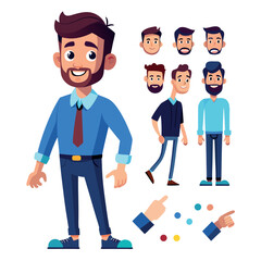 Versatile man character creator bundle with multiple poses and customizable elements