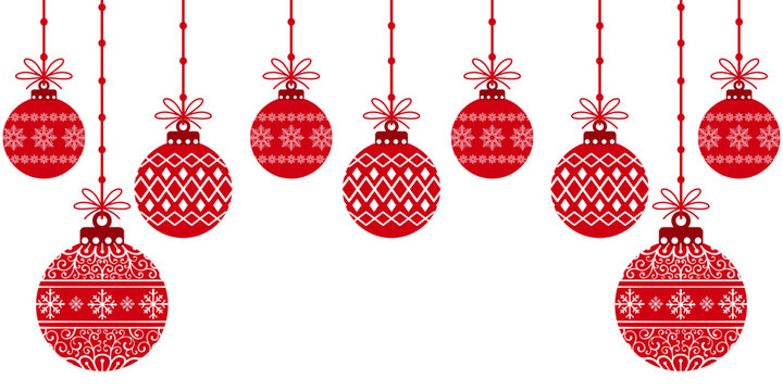 red christmas balls vector eps