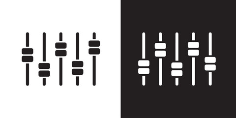 contrast audio mixer sliders symbol vector equalizer control interface graphic