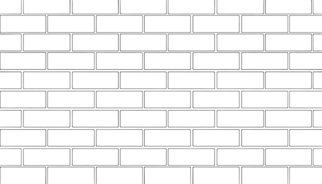 CAD Drawings. Seamless Brick Wall Pattern Outline Vector for Architecture and Construction Design in Minimal Technical Style