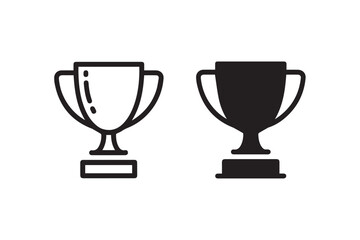 trophy cup icons collection, outline and solid versions vector ai eps jpeg png, achievement symbol for web apps