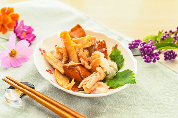 コガネタケのおろし和え