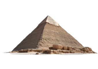 Ancient Egyptian Pyramid Structure isolated on a transparent background