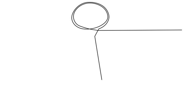 Glowing black business tie with outline on white background animated style. Glowing black line Tie icon isolated on white background. Necktie and neckcloth symbol.4k rendering video animation.