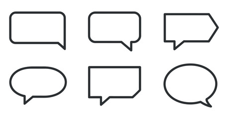 Speech bubbles vector design set, message communication icons
