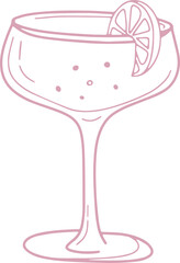Whimsical margarita glass with lemon slice and dreamy tone.