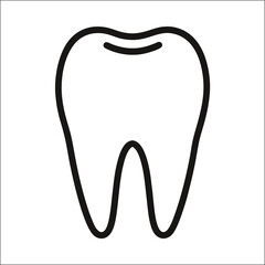 Tooth icon one continuous line drawing dental care outline minimalist style illustration

