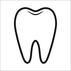 Tooth icon one continuous line drawing dental care outline minimalist style illustration
