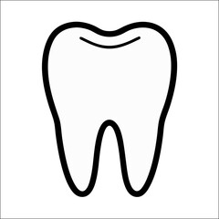 Tooth icon one continuous line drawing dental care outline minimalist style illustration

