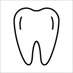 Tooth icon one continuous line drawing dental care outline minimalist style illustration
