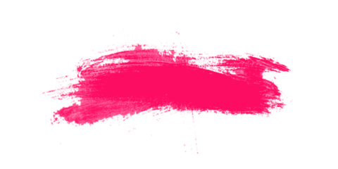 Pink paint brush stroke on a clean white background. Vibrant grunge smear texture for modern artistic design projects. Bold abstract paint mark for creative graphics and layouts.