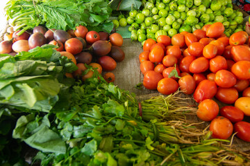 Fresh green vegetables , agricultural products of Sikkim , India