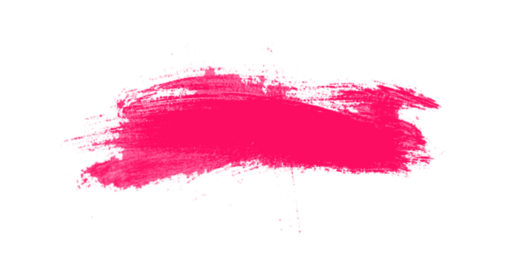 Pink paint brush stroke on a clean white background. Vibrant grunge smear texture for modern artistic design projects. Bold abstract paint mark for creative graphics and layouts.