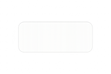 White rounded rectangle blank template on transparent background