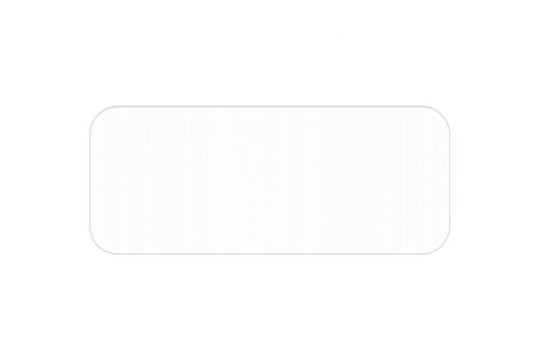 White rounded rectangle blank template on transparent background