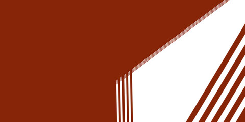 Abstract geometric background with diagonal division and parallel lines in rich brown and clean white