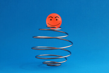 Sphere happy to reach the top of a spiral road