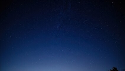 Naklejka premium A serene night sky filled with countless stars, glowing softly against deep blue darkness — peaceful, vast, and perfect for dreams, astronomy, or cosmic themes.