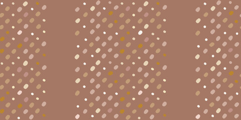 Abstract organic dots pattern in warm earthy tones on a muted brown background
