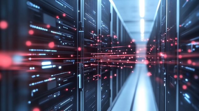 illustration of a WebSocket running and connecting between servers, white background, dramatic