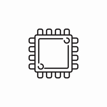 computer processor chip icon sign vector