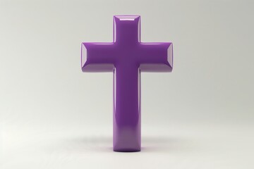 Obraz premium clean 3d render of purple x + cross icon isolated on white background with no shadow, shiny smooth minimal design for cancel or close button, perfect for ui ux app and website graphics