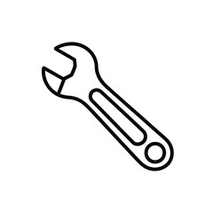 Simple line drawing of an open end wrench tool
