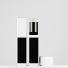 Luxury Open & Closed Square Cosmetic Stick Mockup