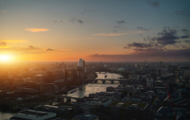 Sunset In London From Above