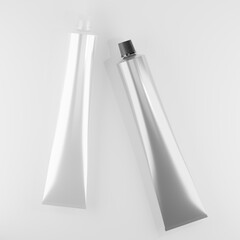 Two Metallic Squeeze Tubes Mockup